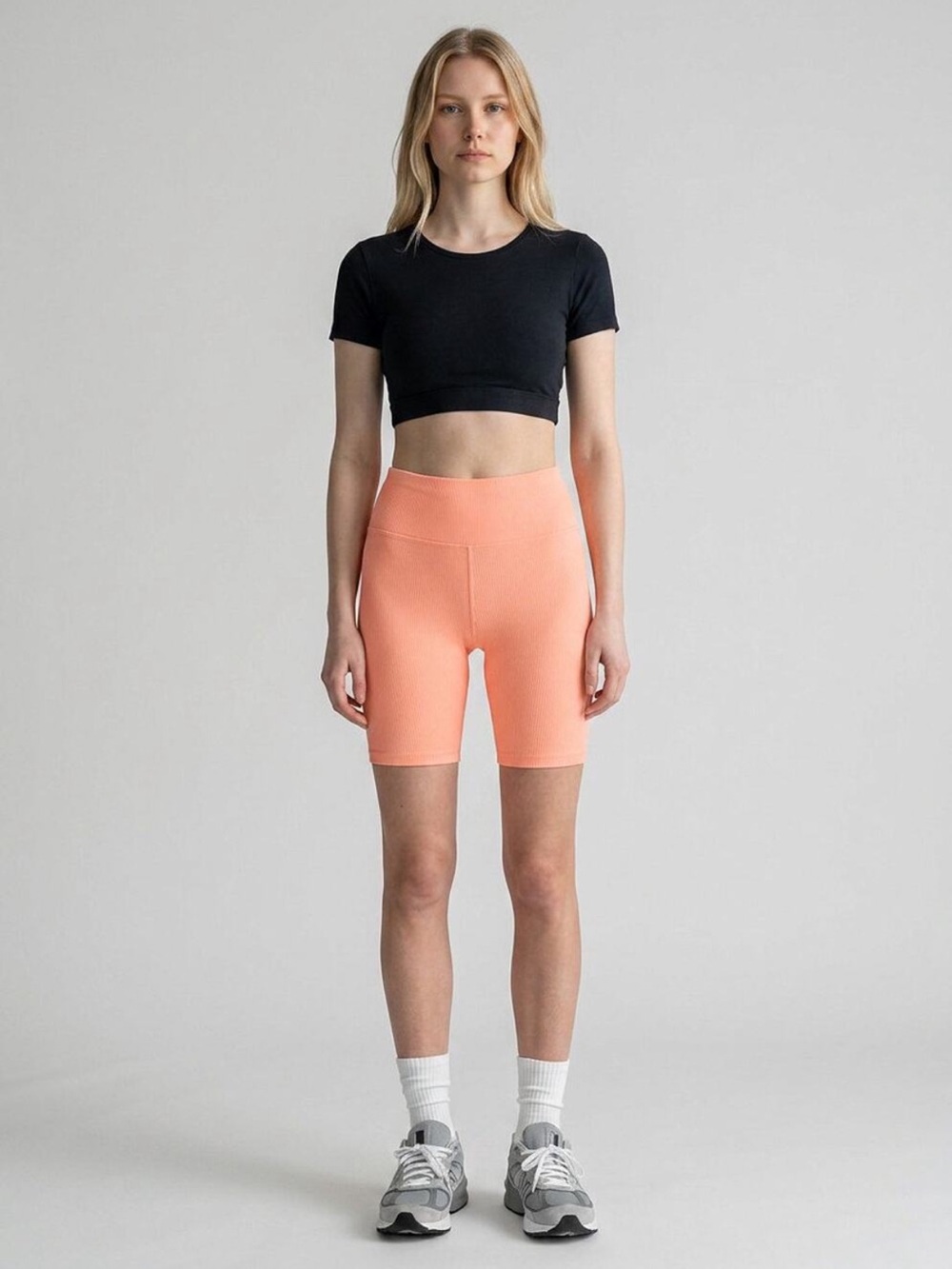 NWT Gap fit ribbed biker shorts in salmon orange